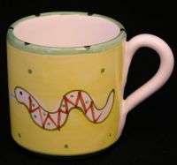 HABITAT Handpainted SNAKE Coffee Mug ITALY